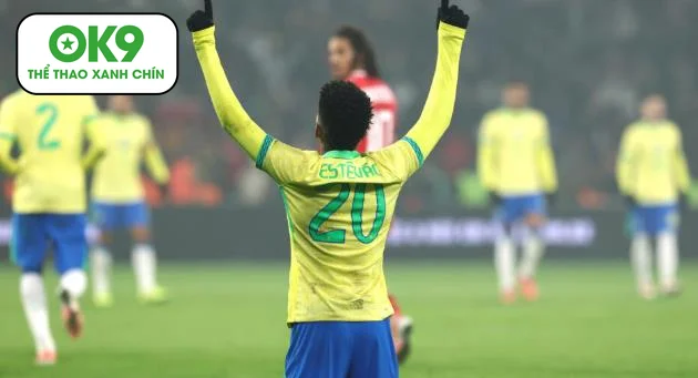 Estevao ghi bàn ấn tượng giúp Brazil gỡ hòa trước Tunisia