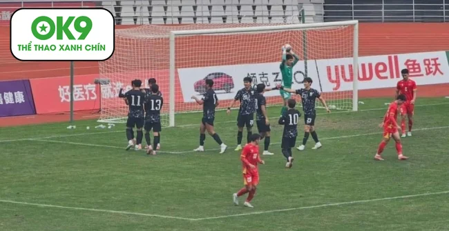 Kim Myung-jun ghi bàn quyết định, U22 Việt Nam chịu thất bại tối thiểu trước U22 Hàn Quốc.